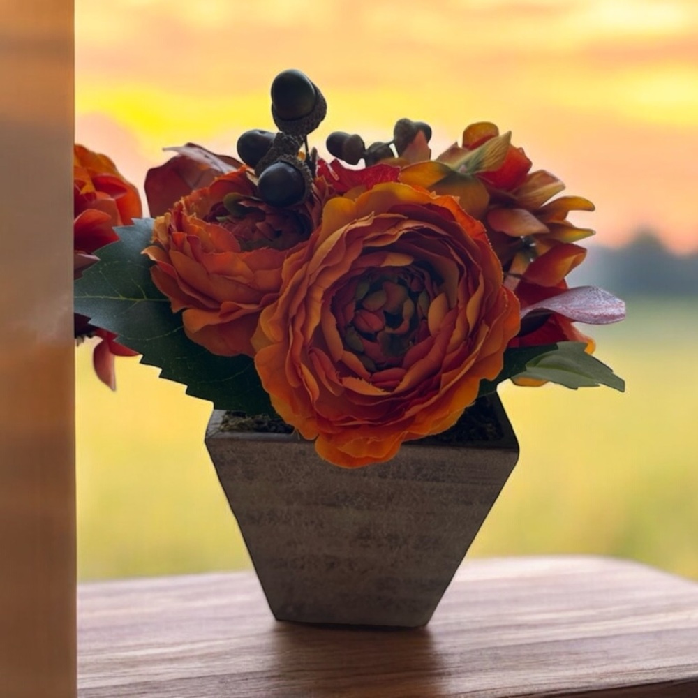 ⭐️ Set of 2 potted plant hydrangea/ranunculus.